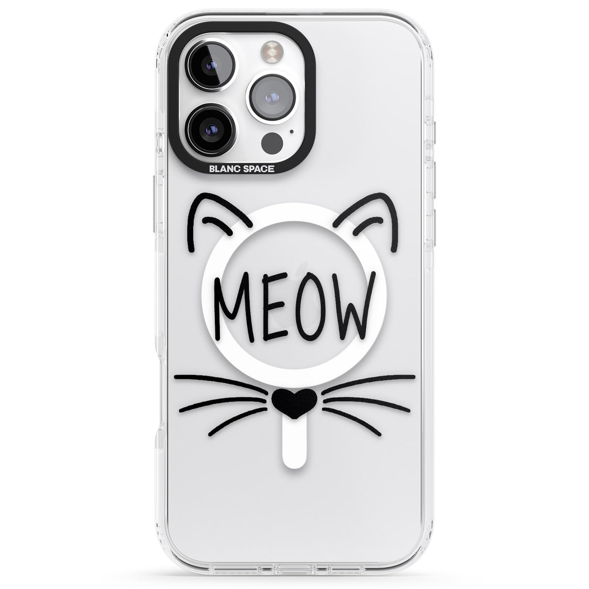 iPhone 16 Pro Max Cat Whiskers Black Impact Phone Case