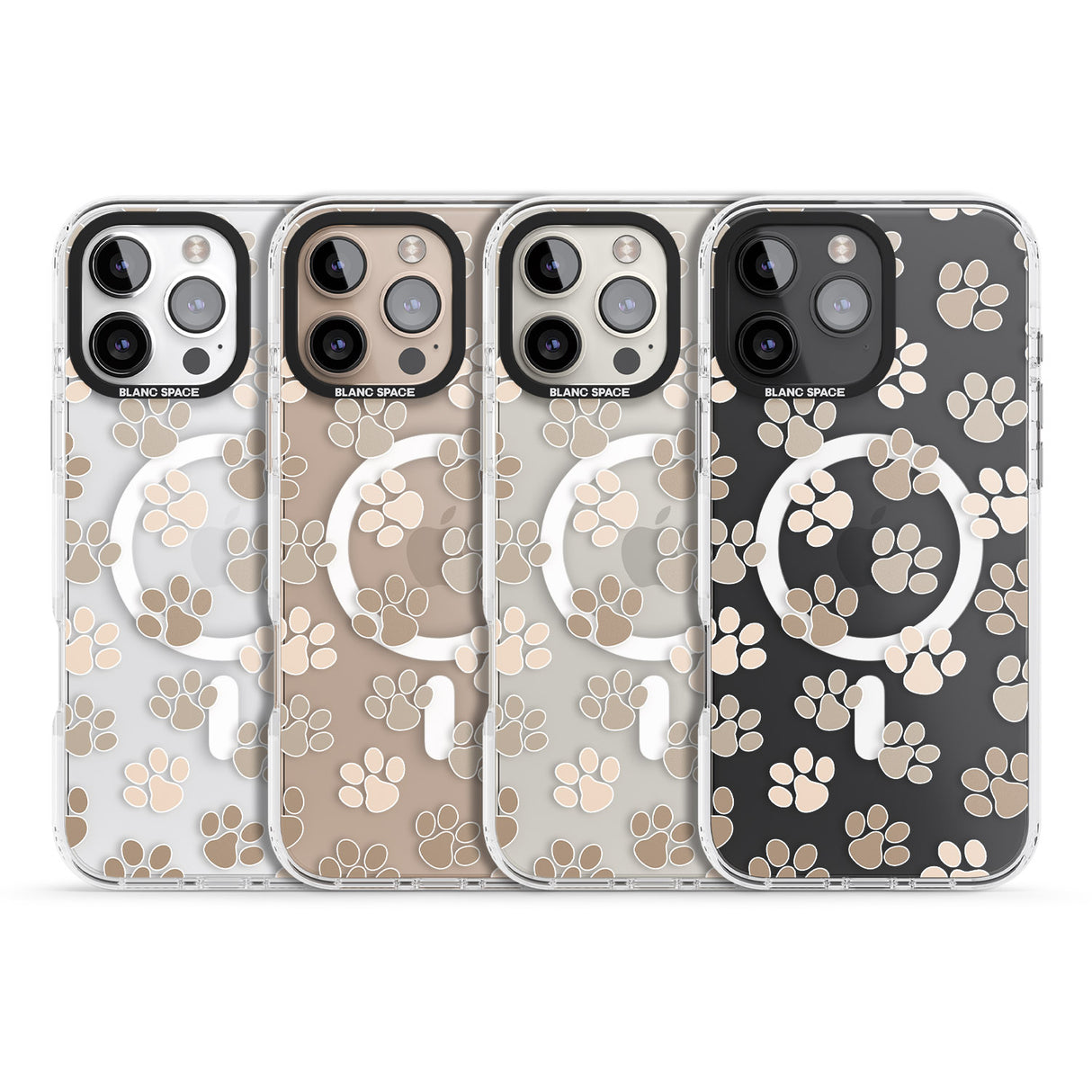 iPhone 16 Pro Max Paw Prints Black Impact Phone Case