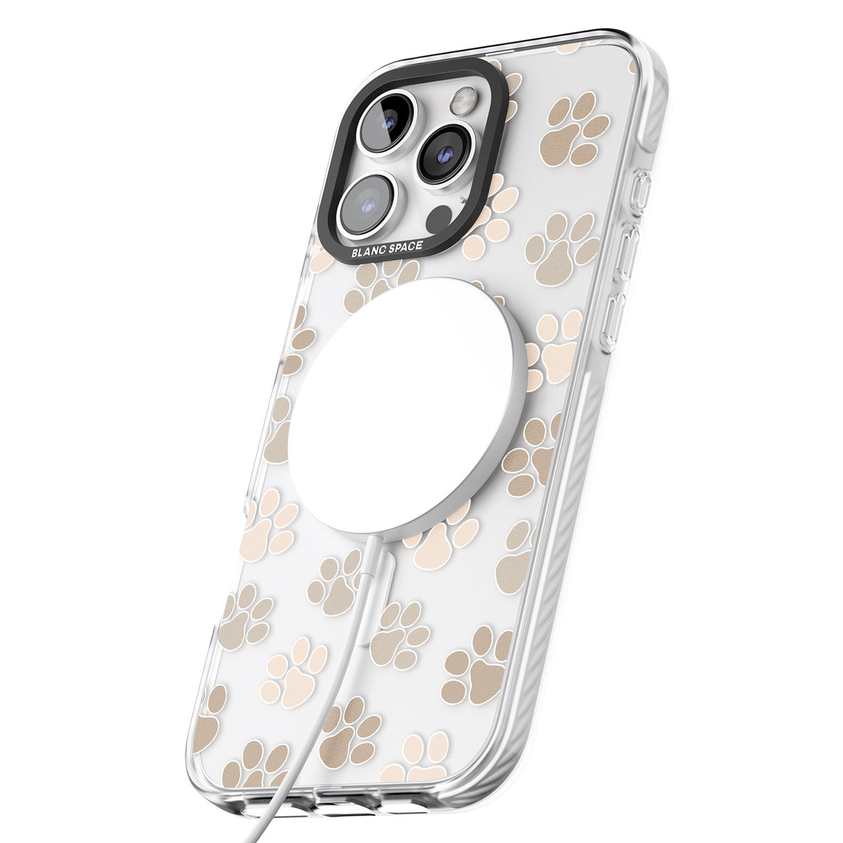 iPhone 16 Pro Max Paw Prints Black Impact Phone Case