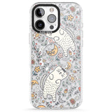 iPhone 16 Pro Max Sleeping Cat Pattern Black Impact Phone Case