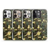 iPhone 16 Pro Max Forest Green Cat Camouflage Pattern Black Impact Phone Case