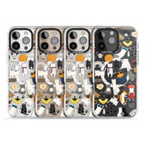 iPhone 16 Pro Max Cartoon Cat Collage Black Impact Phone Case