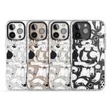 iPhone 16 Pro Max Cartoon Cat Collage - Black & White Black Impact Phone Case