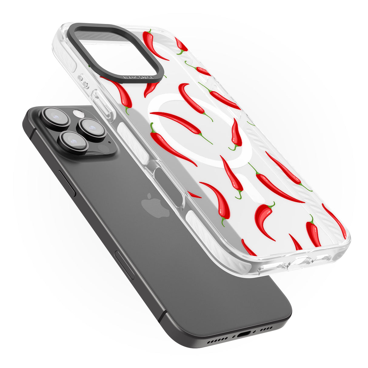 iPhone 16 Pro Max Chilli Pattern Black Impact Phone Case