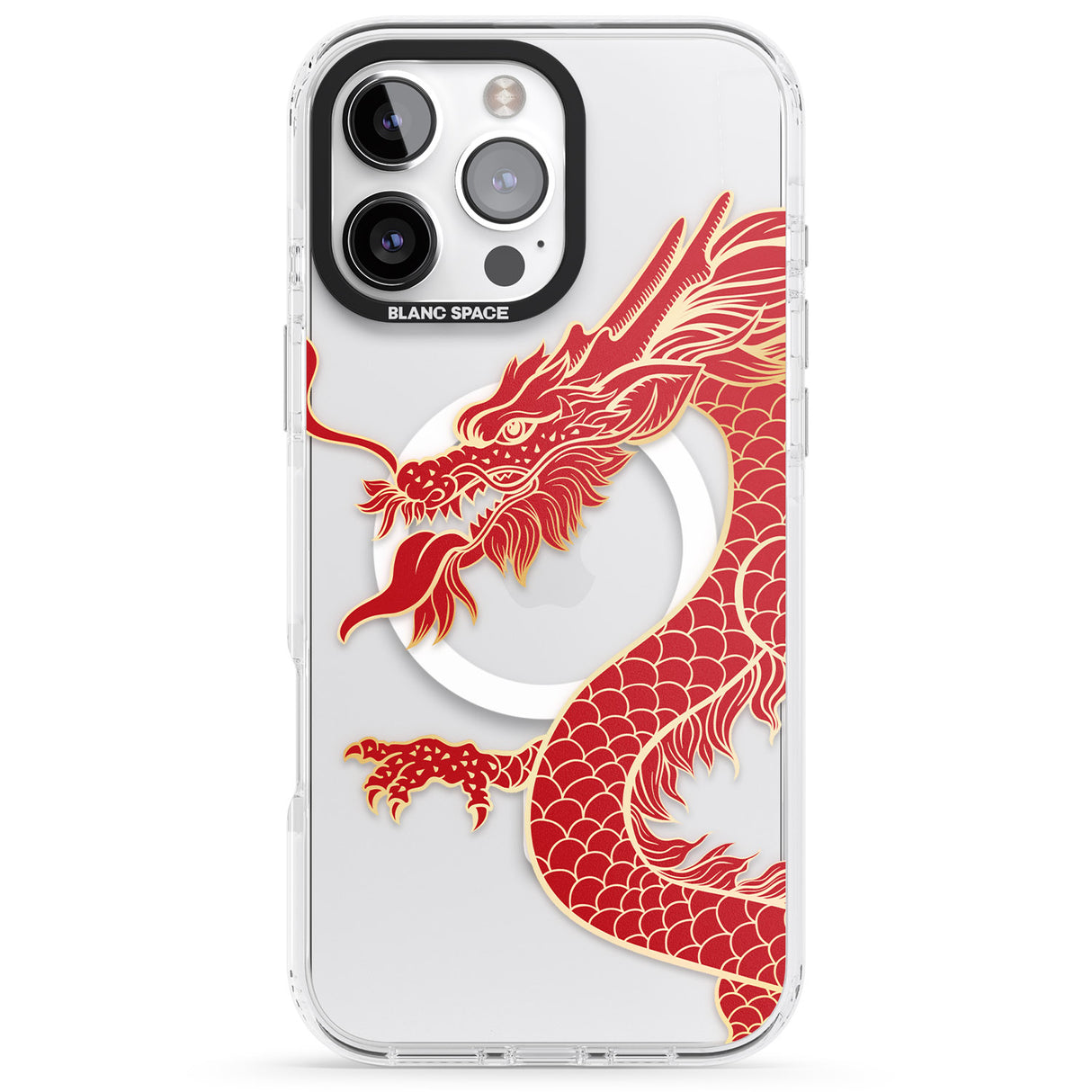 iPhone 16 Pro Max Large Red Dragon Black Impact Phone Case