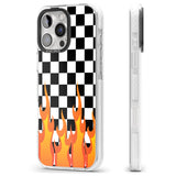 iPhone 16 Pro Max Checkered Fire Black Impact Phone Case