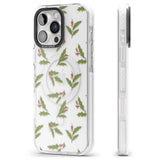 iPhone 16 Pro Max Christmas Holly Pattern Black Impact Phone Case