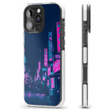 iPhone 16 Pro Max Pink & Turquoise - Neon Cities Black Impact Phone Case