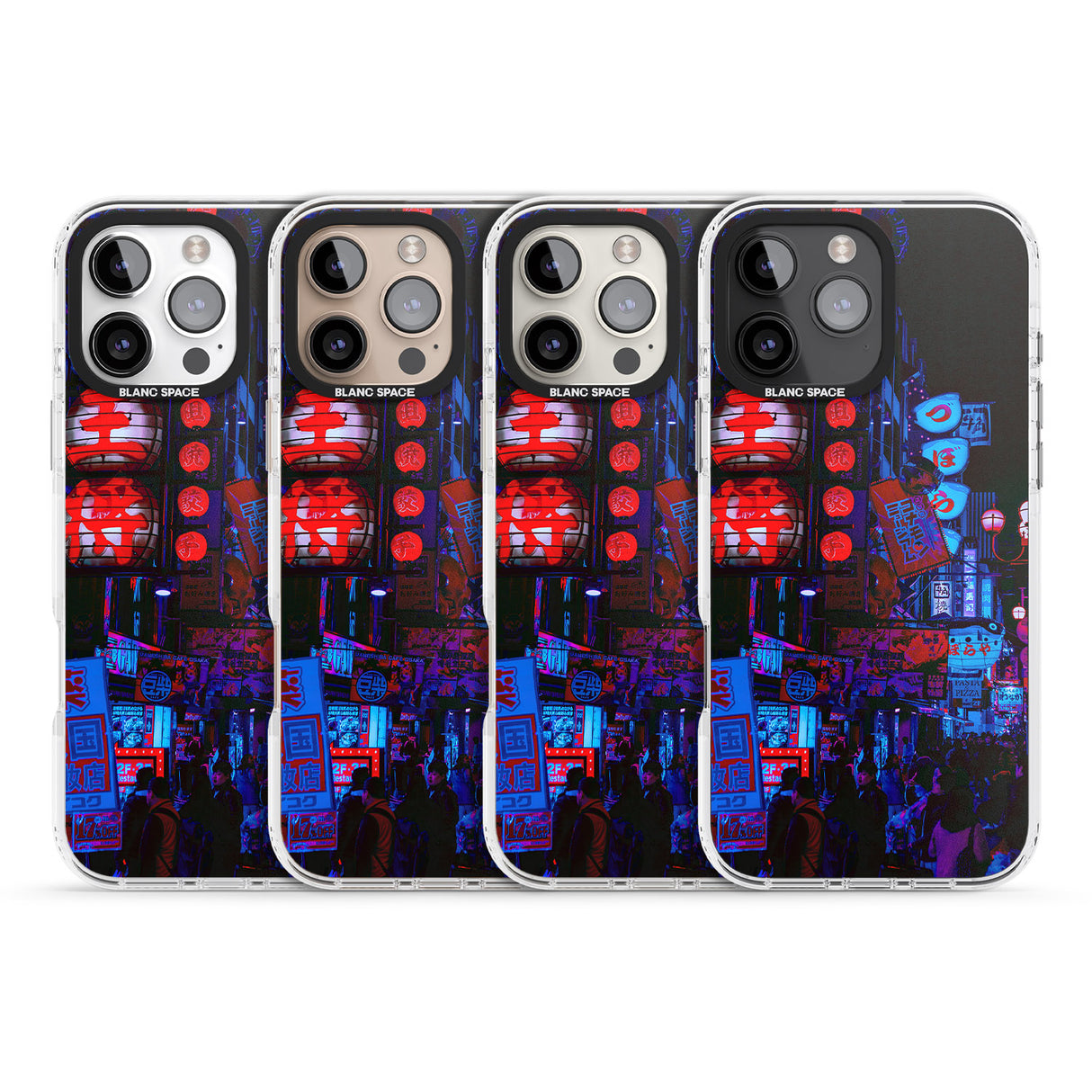 iPhone 16 Pro Max Red & Turquoise - Neon Cities Photographs Black Impact Phone Case