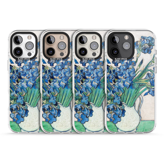 iPhone 16 Pro Max Irises by Vincent Van Gogh Black Impact Phone Case