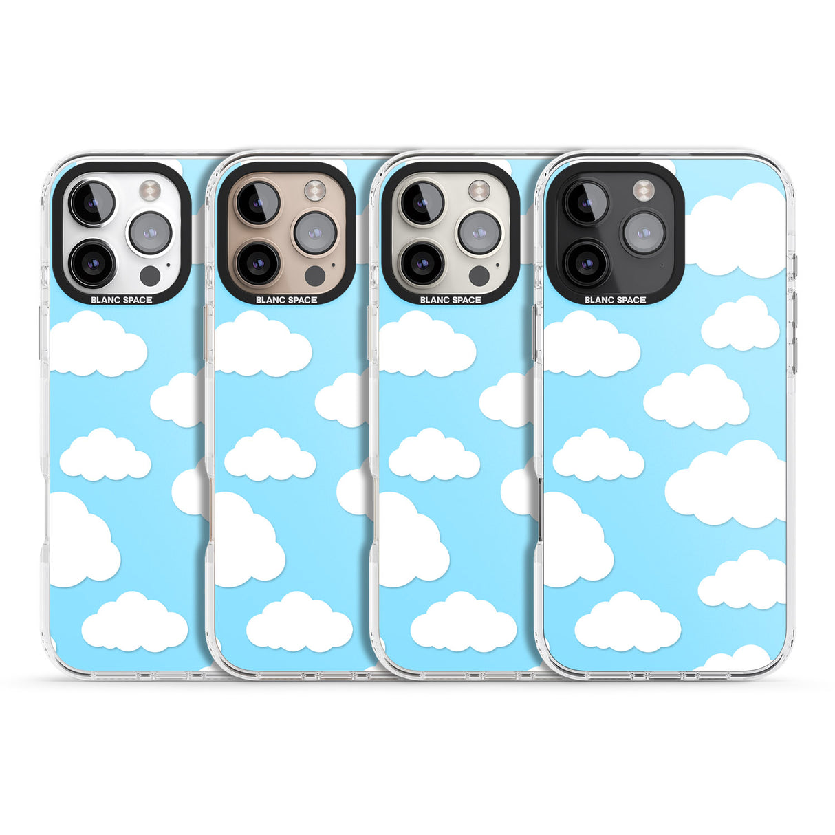 iPhone 16 Pro Max Blue Sky & Clouds Pattern Clear Impact Phone Case + Magsafe