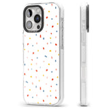 iPhone 16 Pro Max Confetti Print on Solid White Black Impact Phone Case