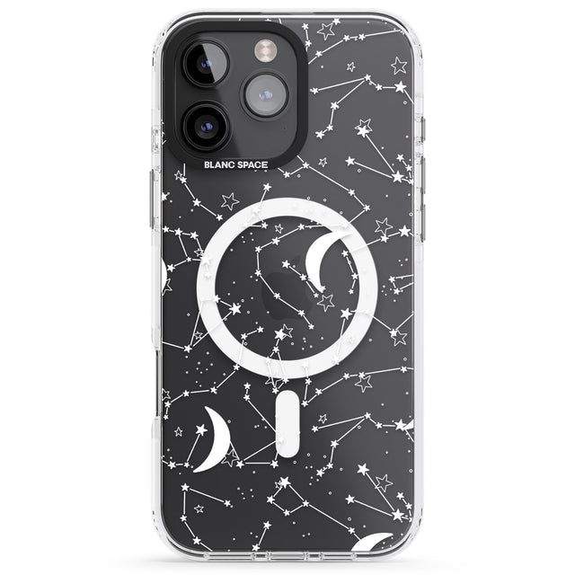 iPhone 16 Pro Max White Constellations Black Impact Phone Case