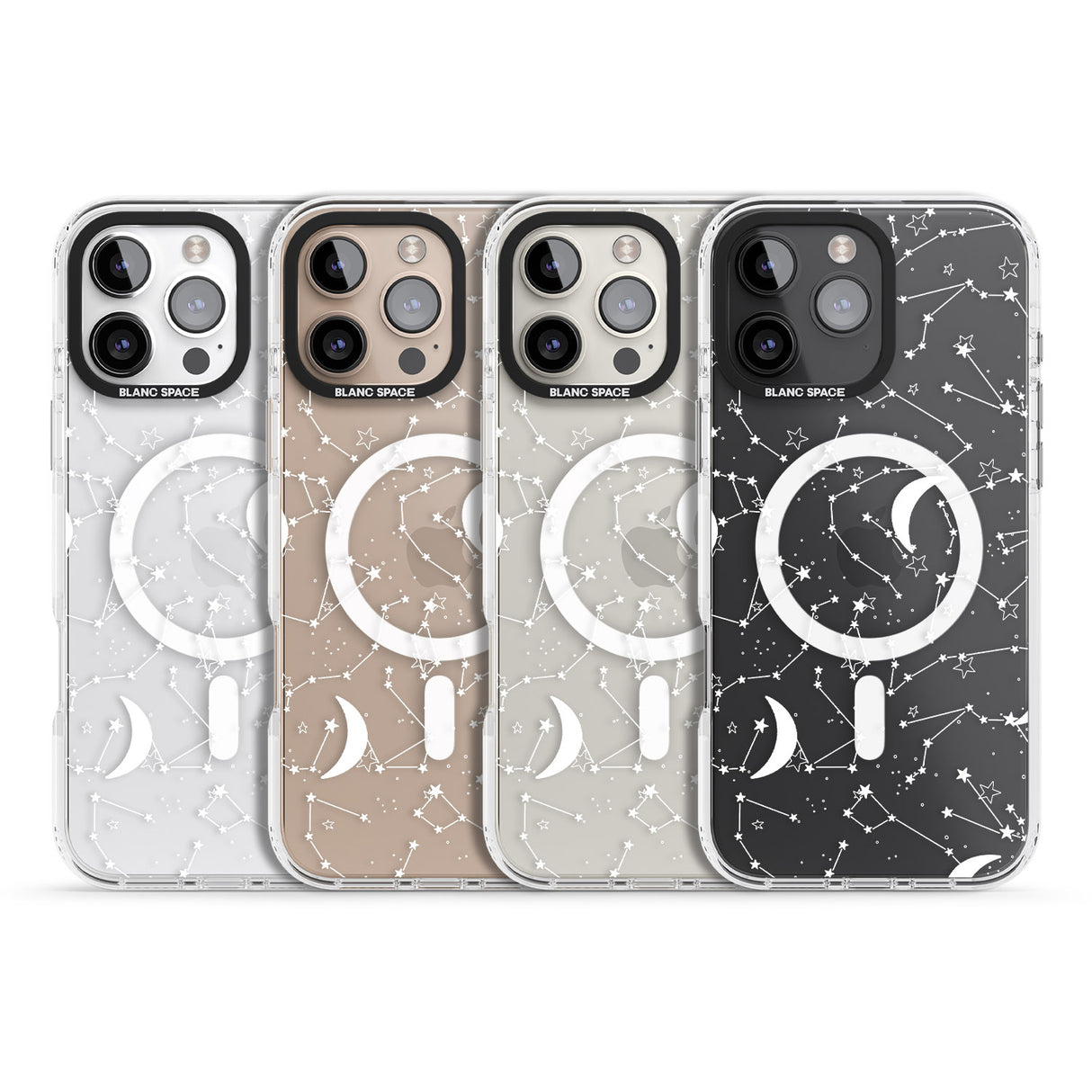 iPhone 16 Pro Max White Constellations Black Impact Phone Case