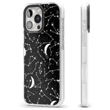 iPhone 16 Pro Max White Stars Constellations on Black Black Impact Phone Case