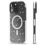 iPhone 16 Pro Max White Stars on Clear Black Impact Phone Case