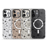 iPhone 16 Pro Max Mixed Galaxy Pattern Black Impact Phone Case