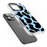 iPhone 16 Pro Max Blue and Black Cow Print Black Impact Phone Case