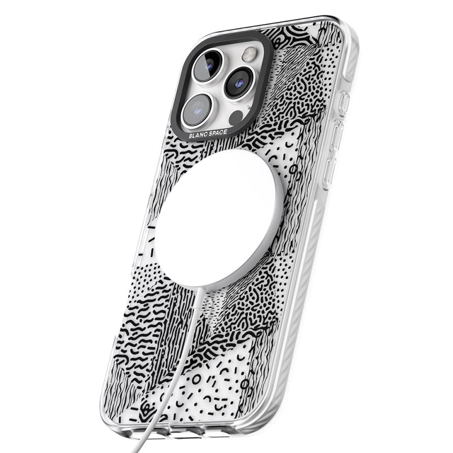 iPhone 16 Pro Max Pattern Mashup (Black) Black Impact Phone Case