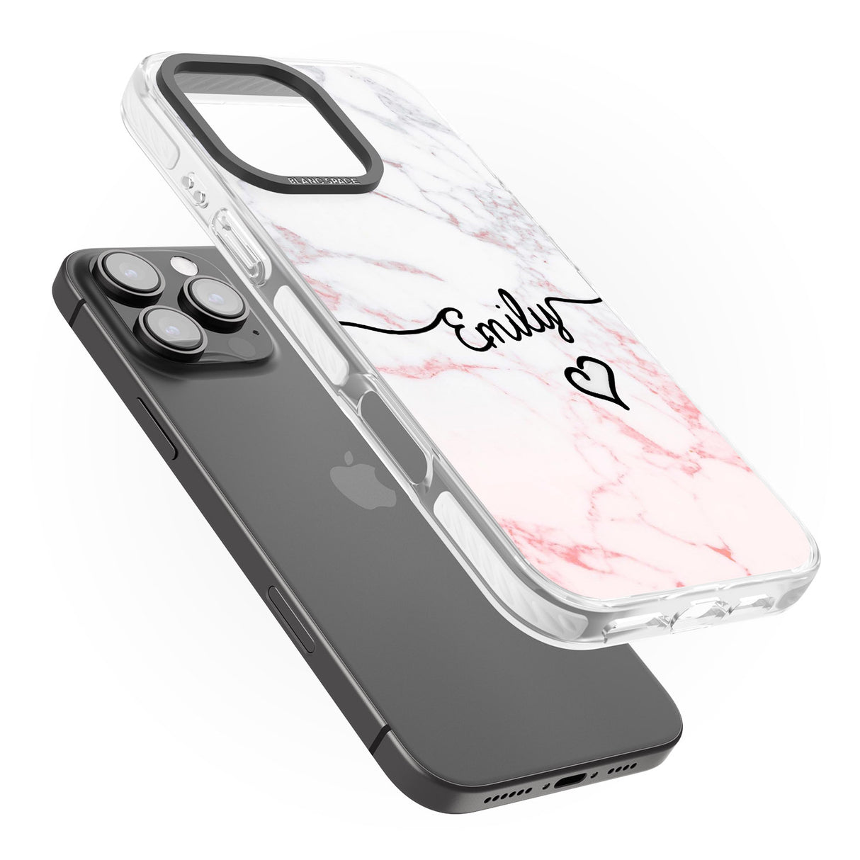 iPhone 16 Pro Max Pink Fade Marble Black Impact Phone Case