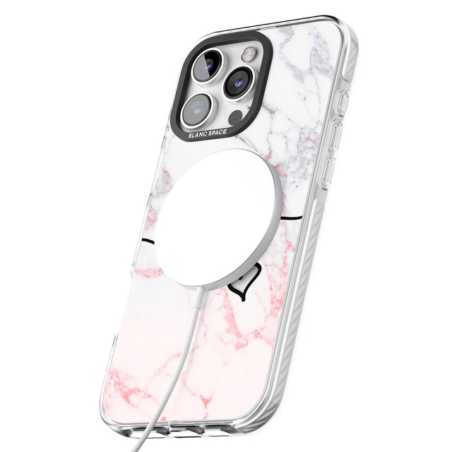 iPhone 16 Pro Max Pink Fade Marble Black Impact Phone Case