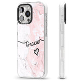 iPhone 16 Pro Max Pink Marble Black Impact Phone Case