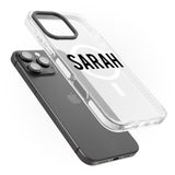 iPhone 16 Pro Max Personalised Clear Text 1A Black Impact Phone Case