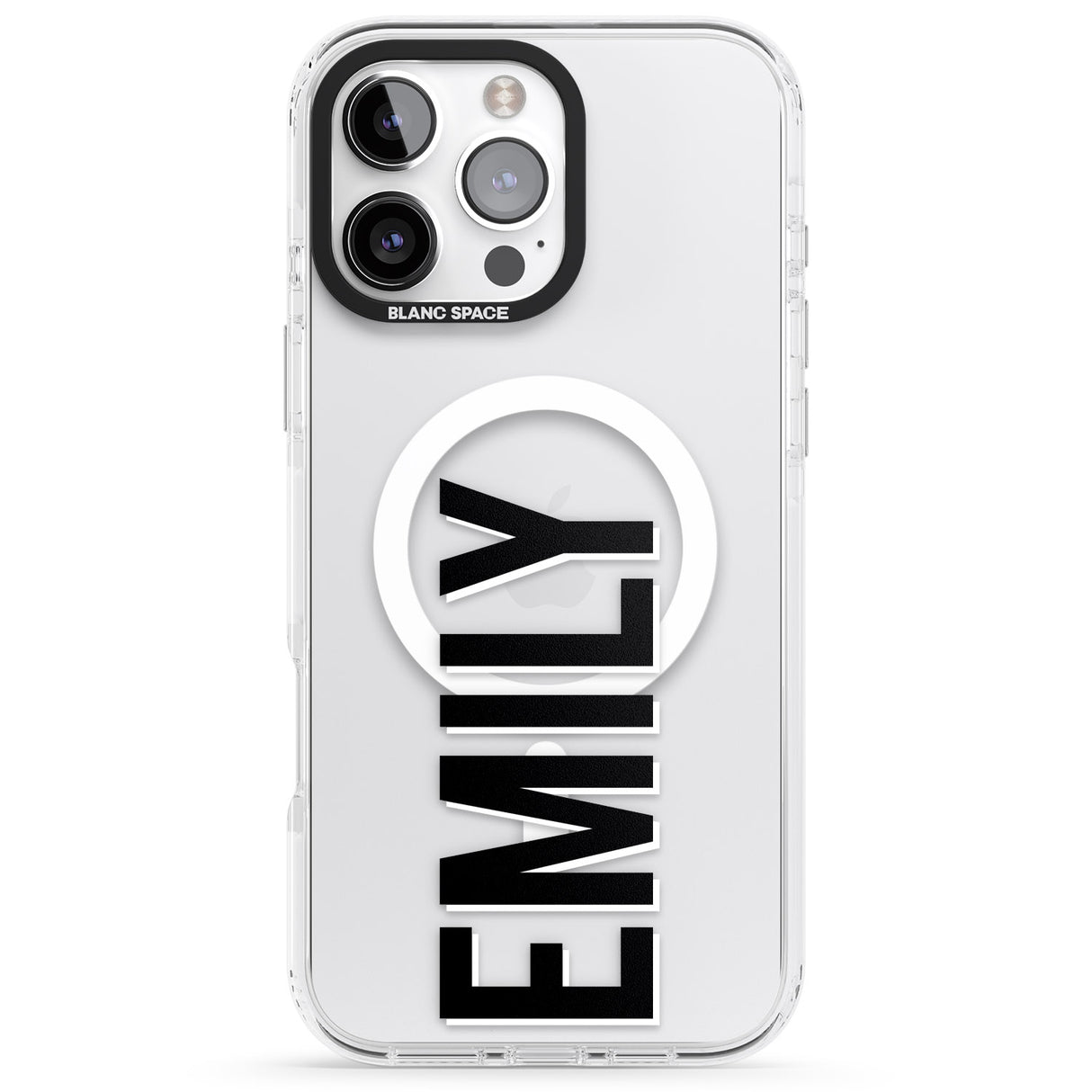 iPhone 16 Pro Max Personalised Clear Text 3A Black Impact Phone Case