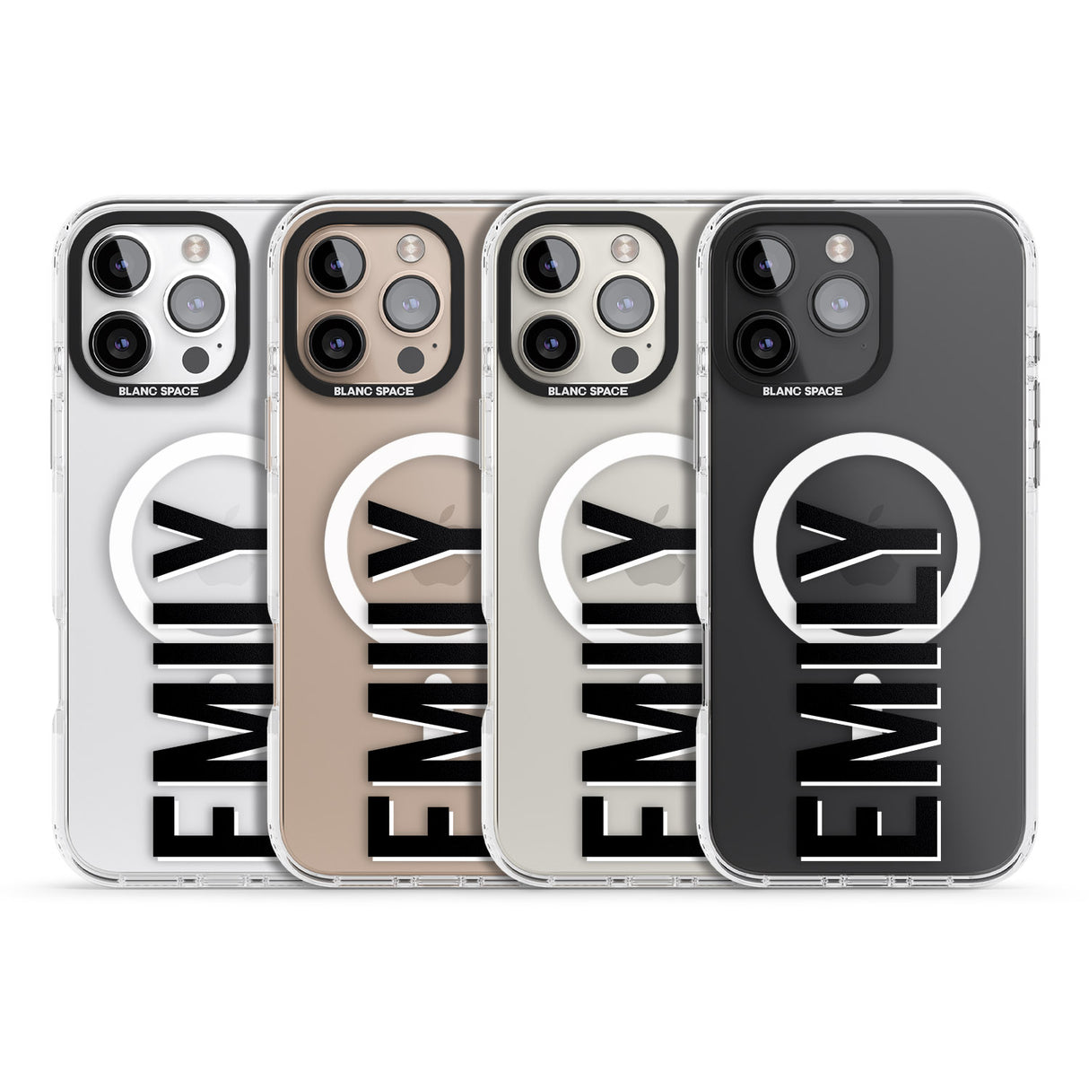 iPhone 16 Pro Max Personalised Clear Text 3A Black Impact Phone Case