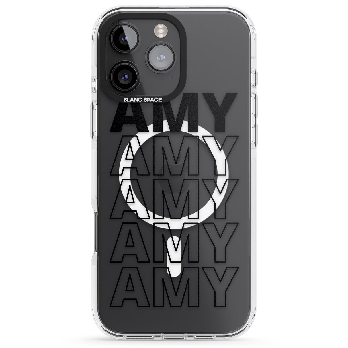 iPhone 16 Pro Max Personalised Clear Text 5A Black Impact Phone Case