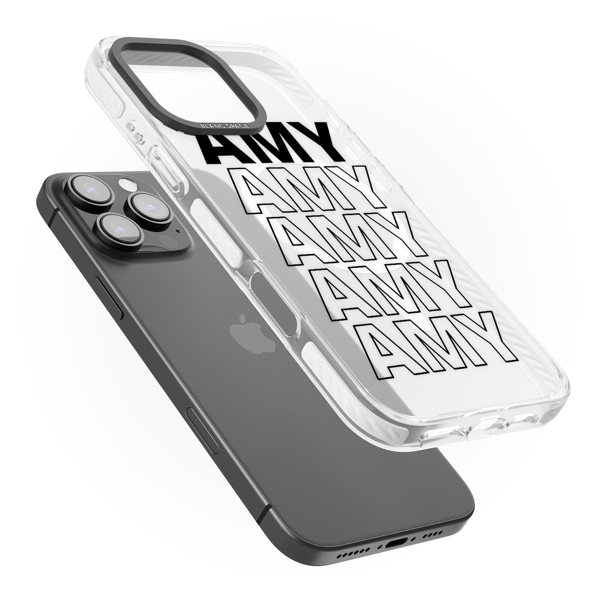 iPhone 16 Pro Max Personalised Clear Text 5E Black Impact Phone Case