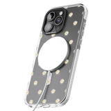 iPhone 16 Pro Max Daisy Pattern Transparent Cute Floral Black Impact Phone Case