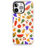 iPhone 16 Pro Max Mixed Kawaii Food Icons - Solid Black Impact Phone Case