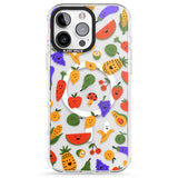 iPhone 16 Pro Max Mixed Kawaii Food Icons - Clear Black Impact Phone Case