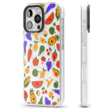 iPhone 16 Pro Max Mixed Kawaii Food Icons - Clear Black Impact Phone Case