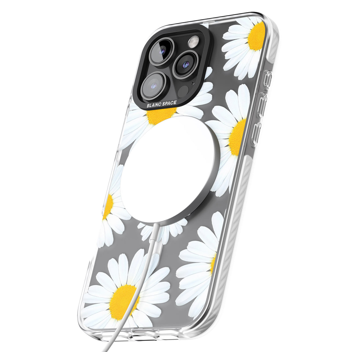 iPhone 16 Pro Max Summer Daisy Black Impact Phone Case