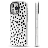 iPhone 16 Pro Max Black on Transparent Dalmatian Polka Dot Spots Black Impact Phone Case