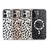 iPhone 16 Pro Max Black on Transparent Dalmatian Polka Dot Spots Black Impact Phone Case