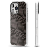 iPhone 16 Pro Max Dark Animal Print Pattern Zebra Black Impact Phone Case