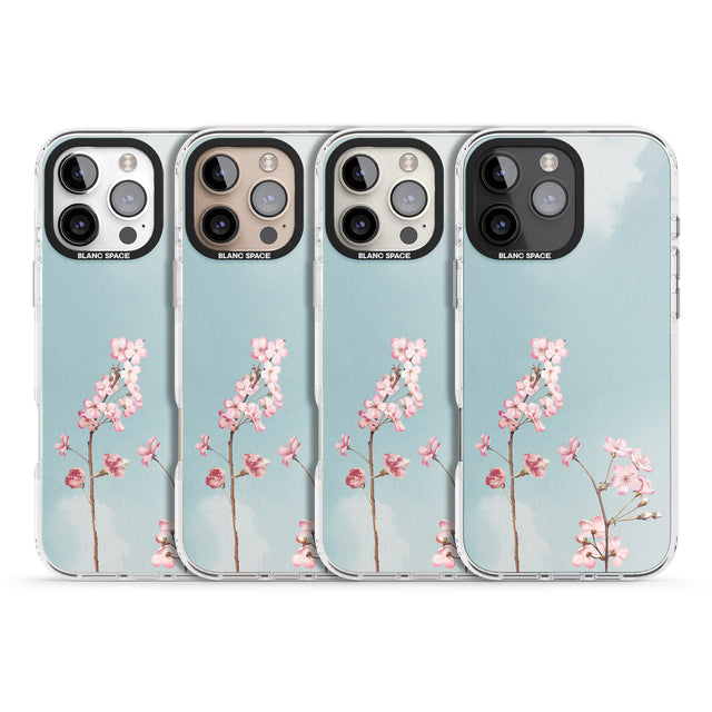 iPhone 16 Pro Max Blossom Flower Sky Black Impact Phone Case