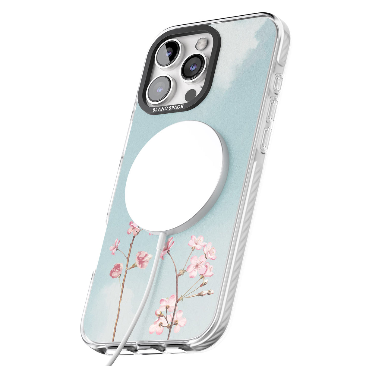 iPhone 16 Pro Max Blossom Flower Sky Black Impact Phone Case