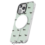 iPhone 16 Pro Max Dachshund Dog Pattern Black Impact Phone Case