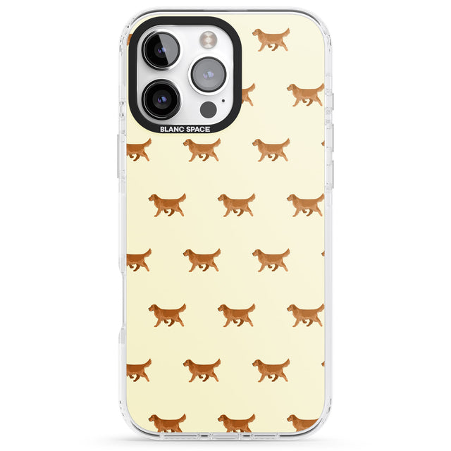 iPhone 16 Pro Max Golden Retriever Dog Pattern Black Impact Phone Case