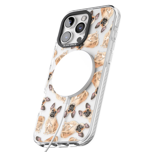 iPhone 16 Pro Max French Bulldog Watercolour Dog Pattern Black Impact Phone Case