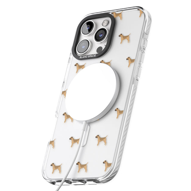 iPhone 16 Pro Max Border Terrier Dog Pattern Clear Black Impact Phone Case