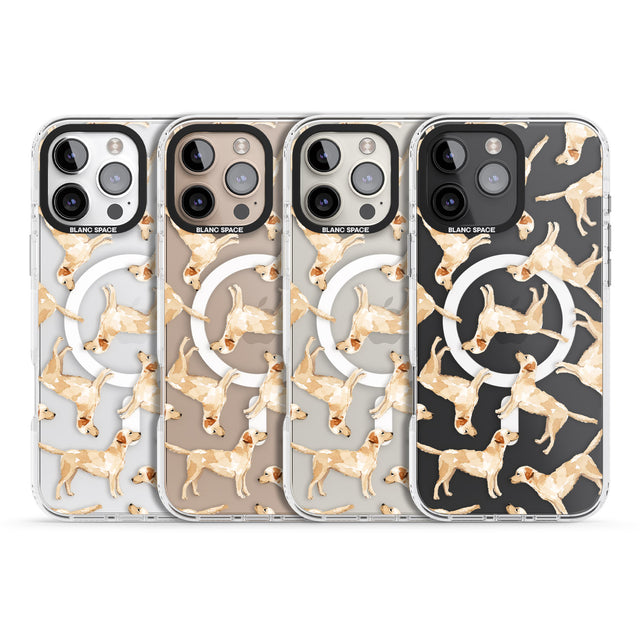 iPhone 16 Pro Max Yellow Labrador Watercolour Dog Pattern Black Impact Phone Case