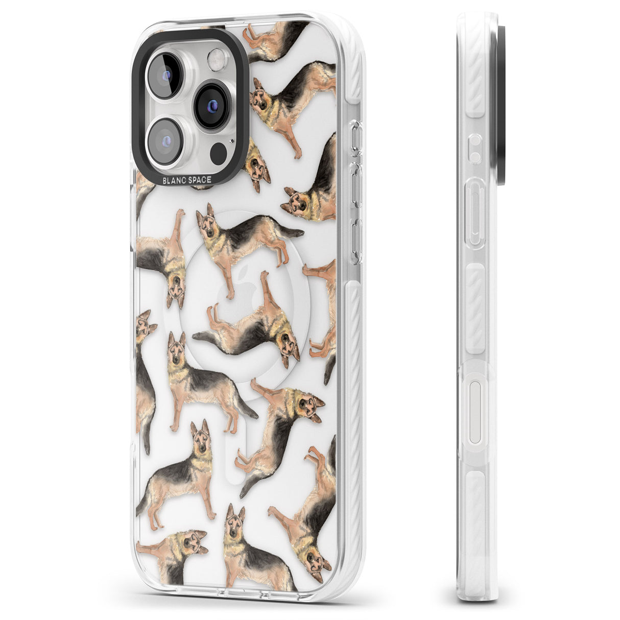 iPhone 16 Pro Max German Shepherd Watercolour Dog Pattern Black Impact Phone Case