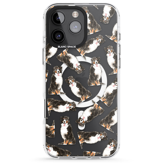 iPhone 16 Pro Max Bernese Mountain Dog Watercolour Dog Pattern Black Impact Phone Case