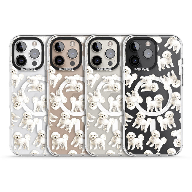 iPhone 16 Pro Max Bichon Frise Watercolour Dog Pattern Black Impact Phone Case