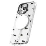 iPhone 16 Pro Max Border Collie Dog Pattern Clear Black Impact Phone Case